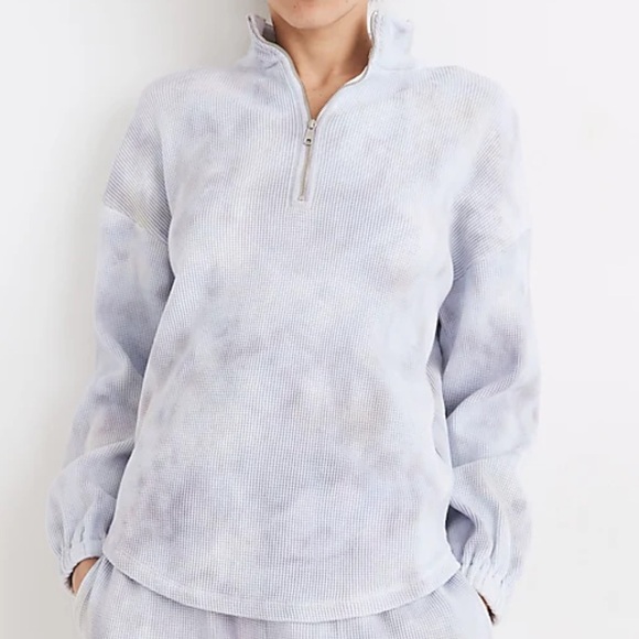 Madewell Waffle Half-Zip Sweatshirt Tie-Dye - Picture 1 of 4